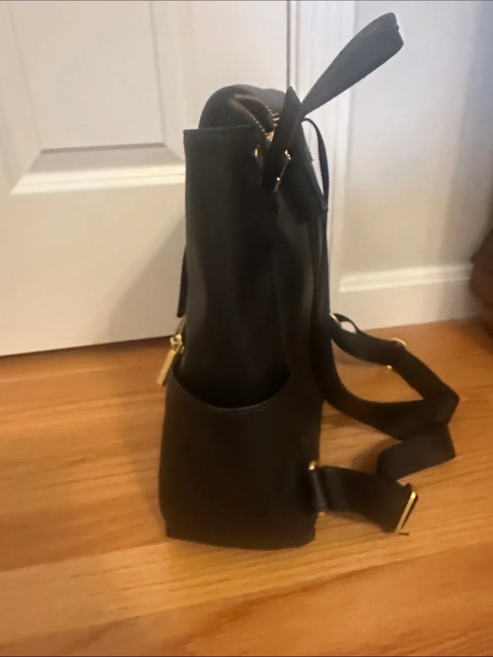 Freshly Picked Black Backpack with Gold Hardware